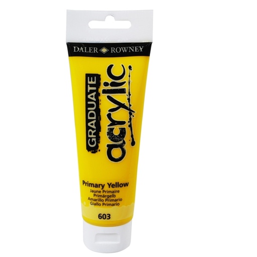 [D85516] Colore acrilico fine Graduate tubo 120ml giallo primario Daler Rowney