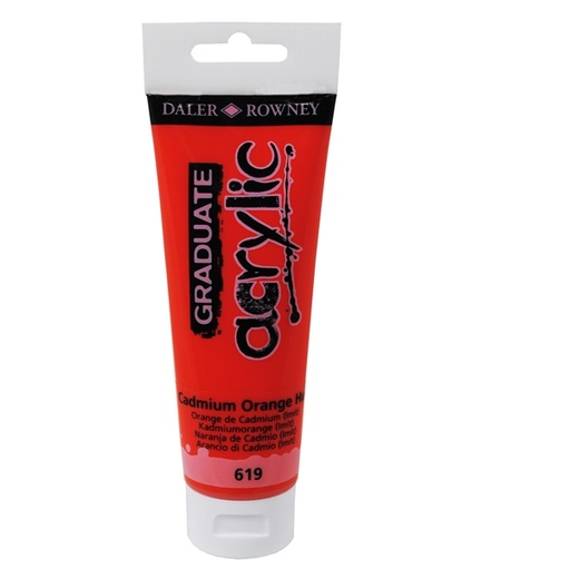[D85519] Colore acrilico fine Graduate tubo 120ml arancio cadmio scuro im. Daler Rowney