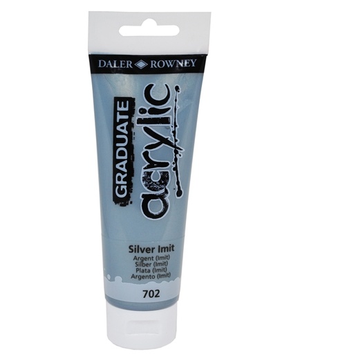 [D85524] Colore acrilico fine Graduate tubo 120ml argento imit. Daler Rowney