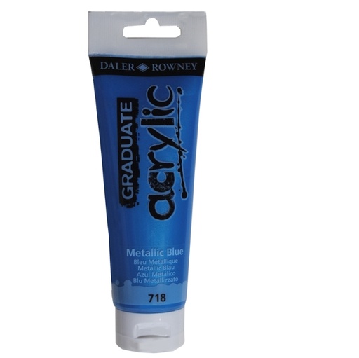 [D85525] Colore acrilico fine Graduate tubo 120ml blu metal Daler Rowney