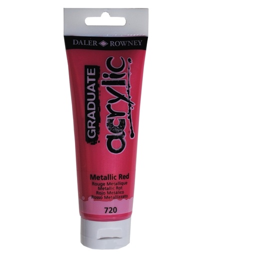 [D85527] Colore acrilico fine Graduate tubo 120ml rosso metal Daler Rowney