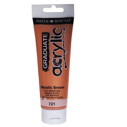[D85528] Colore acrilico fine Graduate tubo 120ml marrone metal Daler Rowney