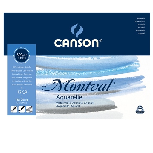 [D85616] Blocco collato lato corto MONTVAL 18x25cm 12 fg. 300 gr.