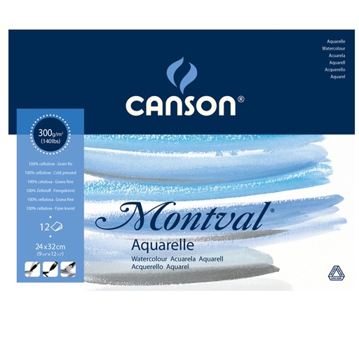 [D85617] Blocco collato lato corto MONTVAL 24x32cm 12 fg. 300 gr.