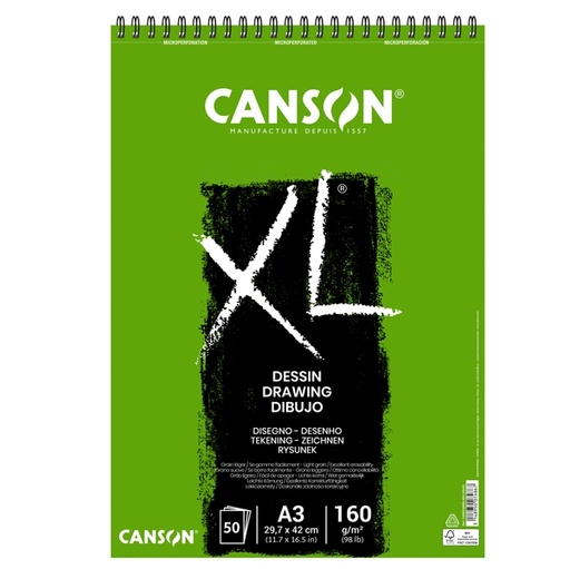 [D85641] Album spiralato lato corto XL DRAWING A3 50 fg. 160 gr. Canson