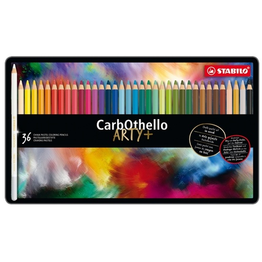 [D85668] Astuccio metallo 36 CarbOthello colori assortiti Stabilo