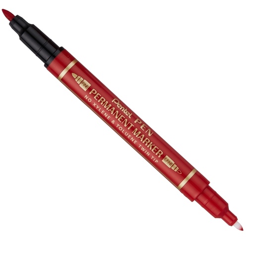 [D85827] Marcatore permanente Twin Tip doppia punta F/EF rosso Pentel