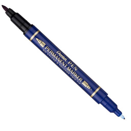 [D85828] Marcatore permanente Twin Tip doppia punta F/EF blu Pentel