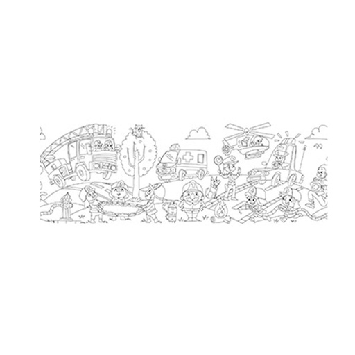 [D85890] Rotolo creativo adesivo tema Mezzi di soccorso 30X400cm 80gr Info