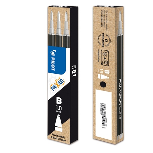 [D85895] Set 3 refill sfera FRIXIONball CLICKER 1.0mm nero Pilot