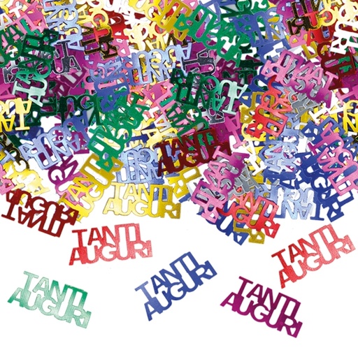 [D85940] Busta 15gr coriandoli in plastica "Tanti Auguri" Big Party
