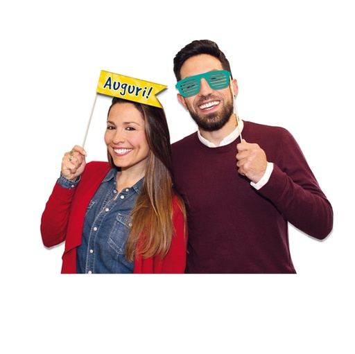 [D85945] Photo Booth Buon Compleanno 8 fantasie Big Party