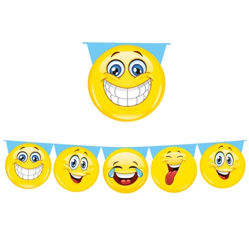 [D85950] Festone sagomato Emoticons lungh. 6mt Big Party
