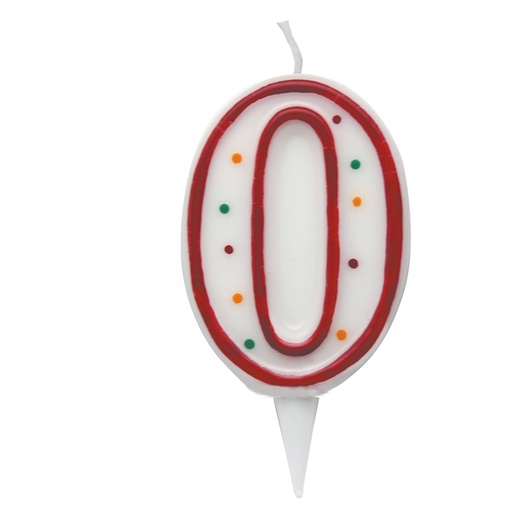 [D85966] Candelina Zuccherino numero 0 - h. 8.5cm Big Party