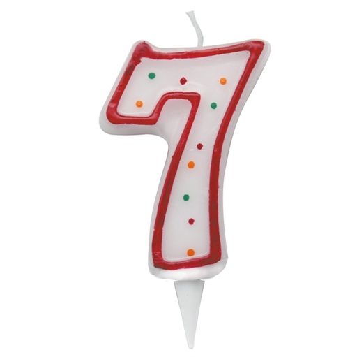 [D85973] Candelina Zuccherino numero 7 - h. 8.5cm Big Party