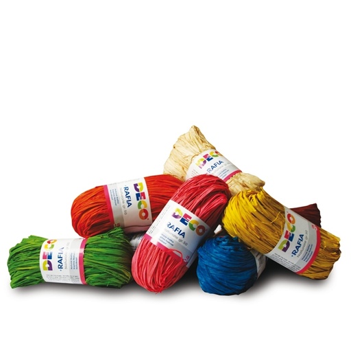 [D86083] CONFEZIONE 10 PEZZI RAFIA COLORI ASSORTITI DECO