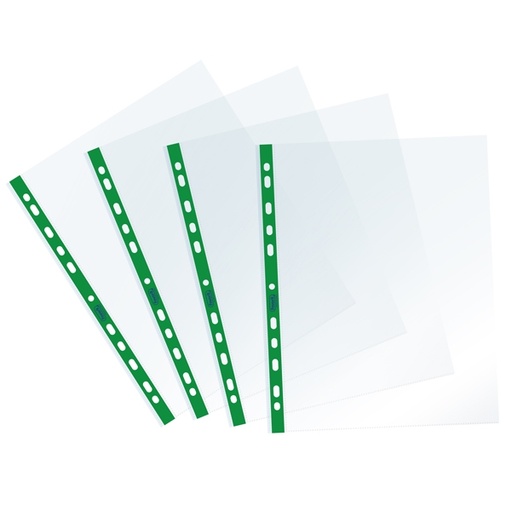 [D94526] 25 Buste forate c/ banda verde Sprint 22X30cm Favorit