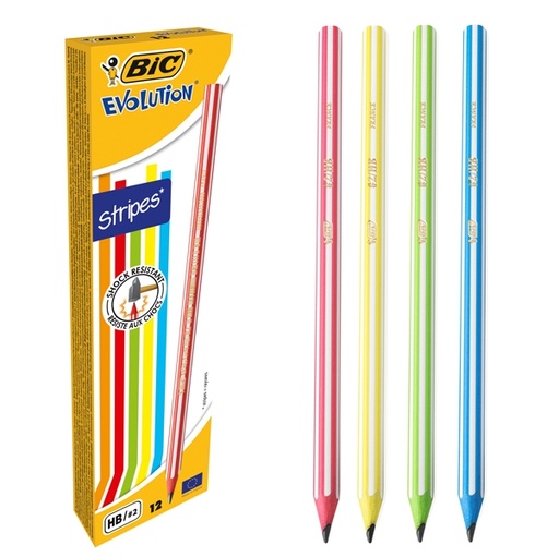 [D86213] Scatola 12 matite Evolution Stripes BIC