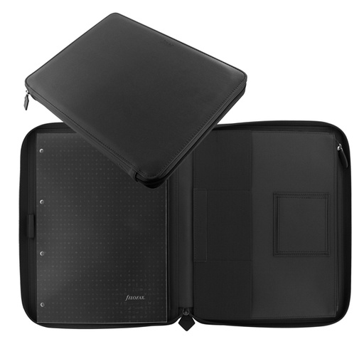 [D86258] Portablocco Metropol 32x24,5x2,6cm similpelle nero chiusura zip Filofax