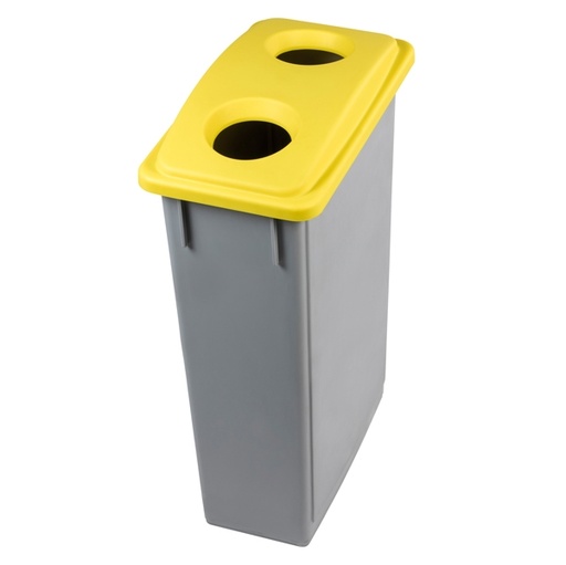 [D86559] Contenitore Office 90Lt + Coperchio giallo per Bottiglie e Lattine