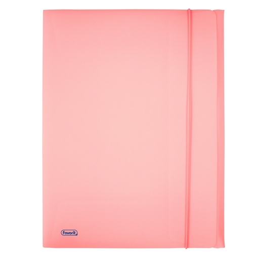 [D86564] Cartella 3L c/elastico PPL PSTEL rosa f.to utile 24x33cm Favorit