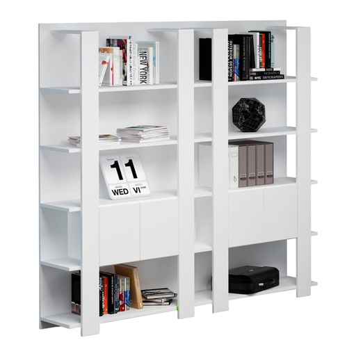[D86662] Libreria alta a 5 ripiani 100X38,6cm H198cm BIANCO - Concept
