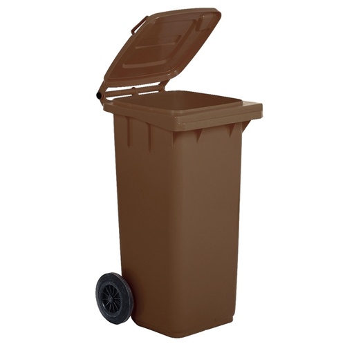 [D86724] Bidone carrellato Lt.120 Marrone per raccolta differenziata
