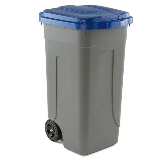 [D86731] Bidone mobile Cento 100Lt grigio c/coperchio BLU per raccolta differenziata
