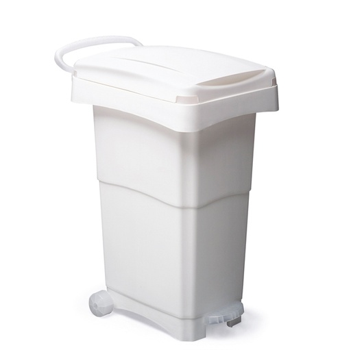 [D86737] Bidone mobile 80Lt a pedale bianco per raccolta differenziata