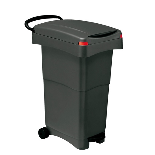 [D86738] Bidone mobile 80Lt a pedale grigio per raccolta differenziata
