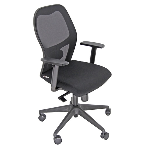 [D86768] POLTRONA SEMIDIREZIONALE Hubble Pro Memory nero/nero c/bracc.