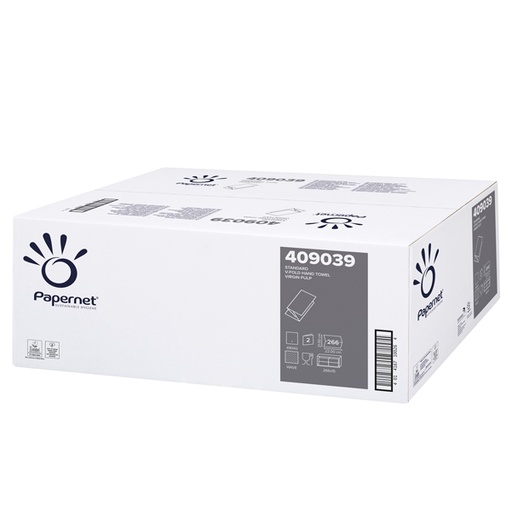 [D86818] Pacco 266 asciugamani piegati a V goffrato onda Ecolabel Papernet