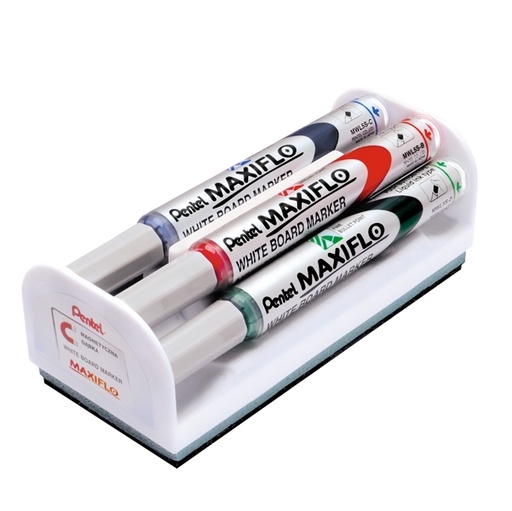 [D86849] Set 4 marcatori Maxiflo MWL5S 4mm assort. + cancellino Pentel