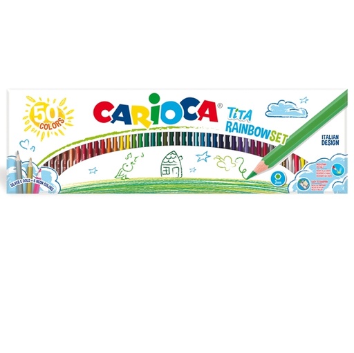[D86863] Scatola 50 pastelli Tita Rainbow colori assortiti Carioca