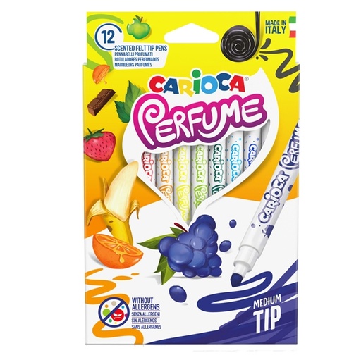 [D86864] Astuccio 12 pennarelli Perfume punta media 4mm colori assortiti CARIOCA
