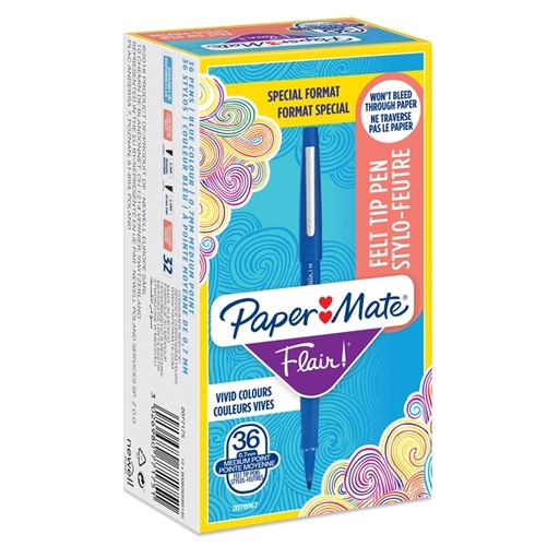 [D86874] Value pack 30+6 Pennarello Flair nylon blu punta 1.1mm Papermate
