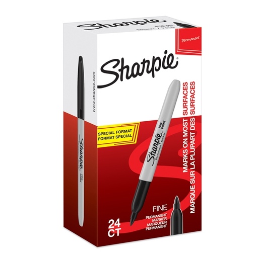 [D86875] Value Pack 20+4 marcatore Sharpie nero permanente punta fine