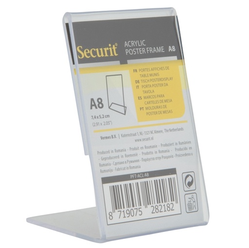 [D86900] Display a L 8x5,2x4,1cm (A8) Securit
