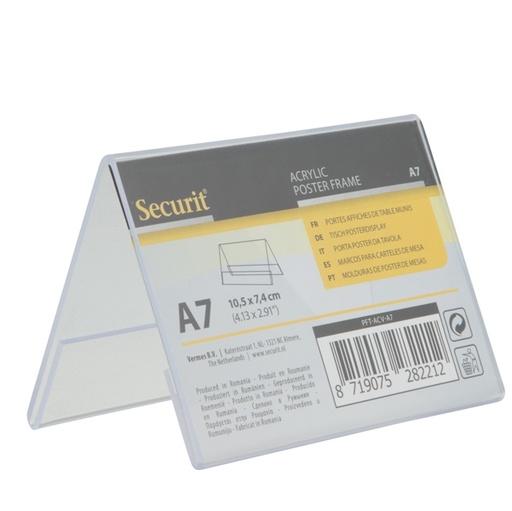 [D86901] Display a V 7,8x10,6x6,7cm (A7) Securit