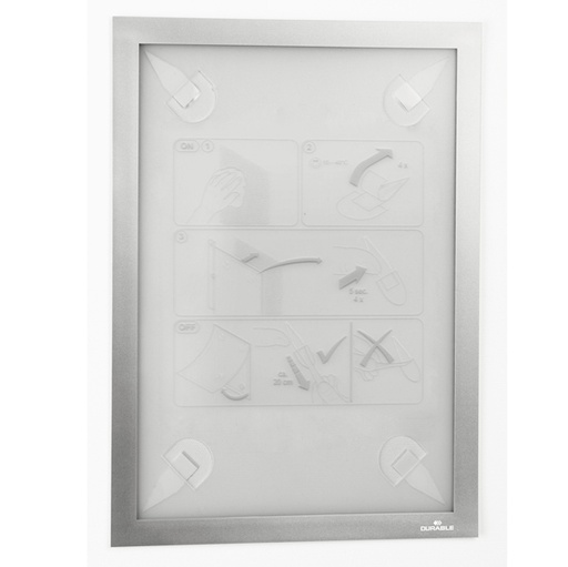[D86906] Cornice adesiva Duraframe(R) Wallpaper A4 21x29,7cm argento DURABLE