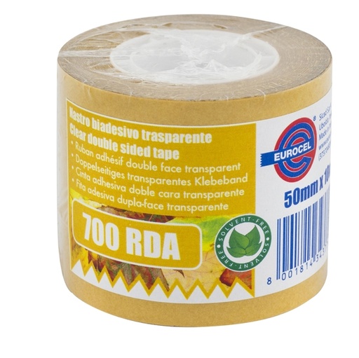 [D87009] Nastro biadesivo 700RDA- 1"- 50mmx10mt - in termo singolo + etichetta Eurocel