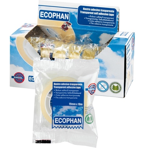 [D87012] Nastro adesivo Ecophan 19mmx10mt in caramella Eurocel