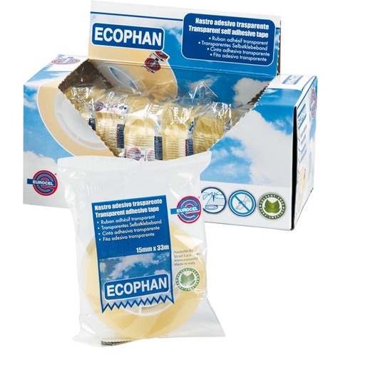 [D87013] Nastro adesivo Ecophan 15mmx33mt in caramella Eurocel