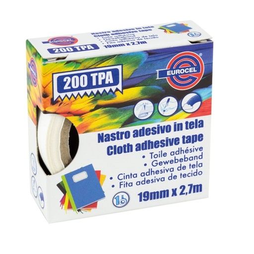 [D87019] Nastro adesivo telato TPA rosso 200 19mmx2,7mt Eurocel