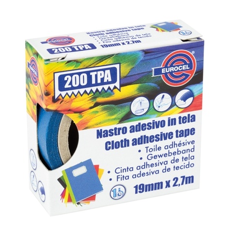 [D87020] Nastro adesivo telato TPA blu 200 19mmx2,7mt Eurocel