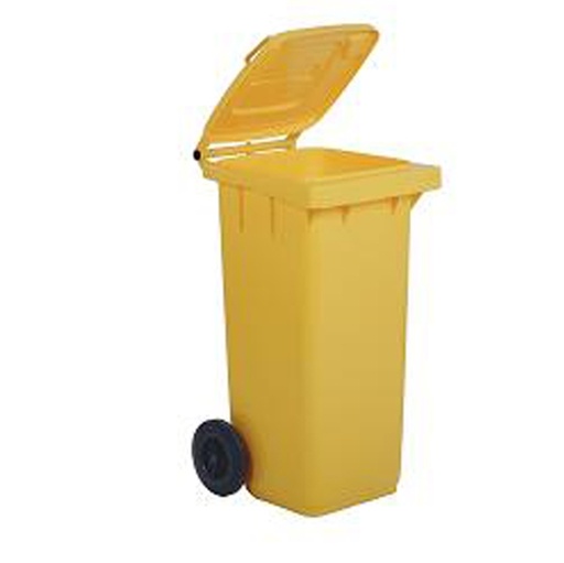[D87254] Bidone carrellato Lt.120 Giallo per raccolta differenziata