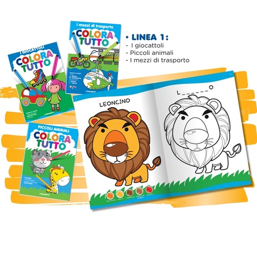 [D87355] Album da colorare 24 facciate tema animali e mezzi di trasporto Blasetti