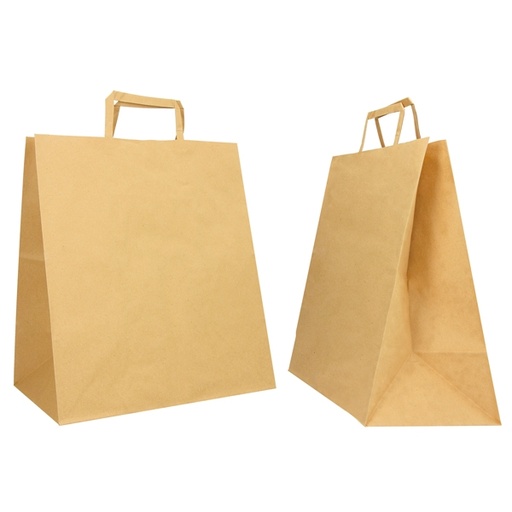 [D87779] Scatola 250 Shoppers carta biocraft 28x17x32CM FLAT LARGE avana