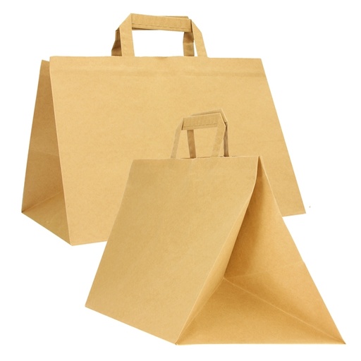 [D87781] Scatola 200 Shoppers carta craft 32x22x24CM FLAT XLARGE avana