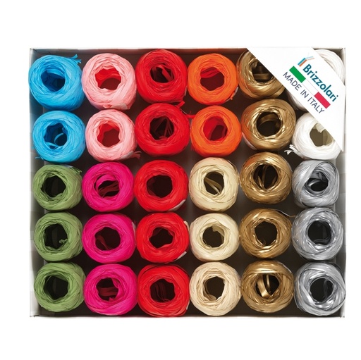 [D88176] 30 ovine rafia sintetica 6802 5mmx20mt assortimento natale Brizzolari